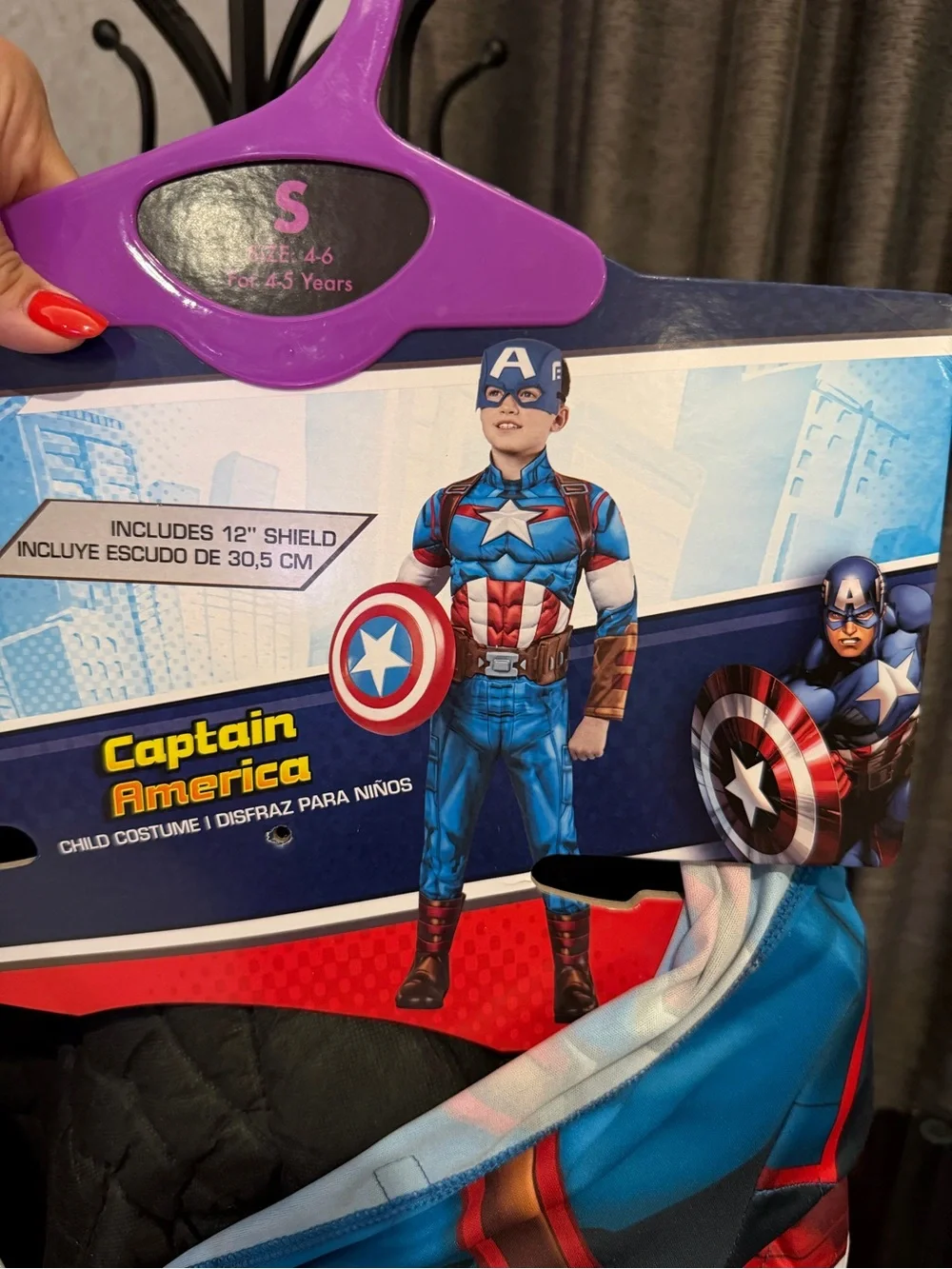 Kids Captain America Costume - Blue & Red Superhero Outfit - new never used - Picture 2 of 11